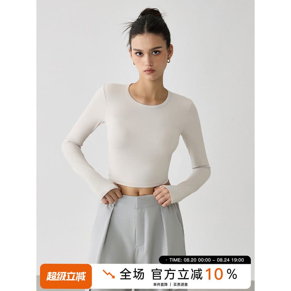 Choc menina Halter roupas de fitness feminino outono novo estilo de manga comprida esportes topo correndo Yoga fitness c