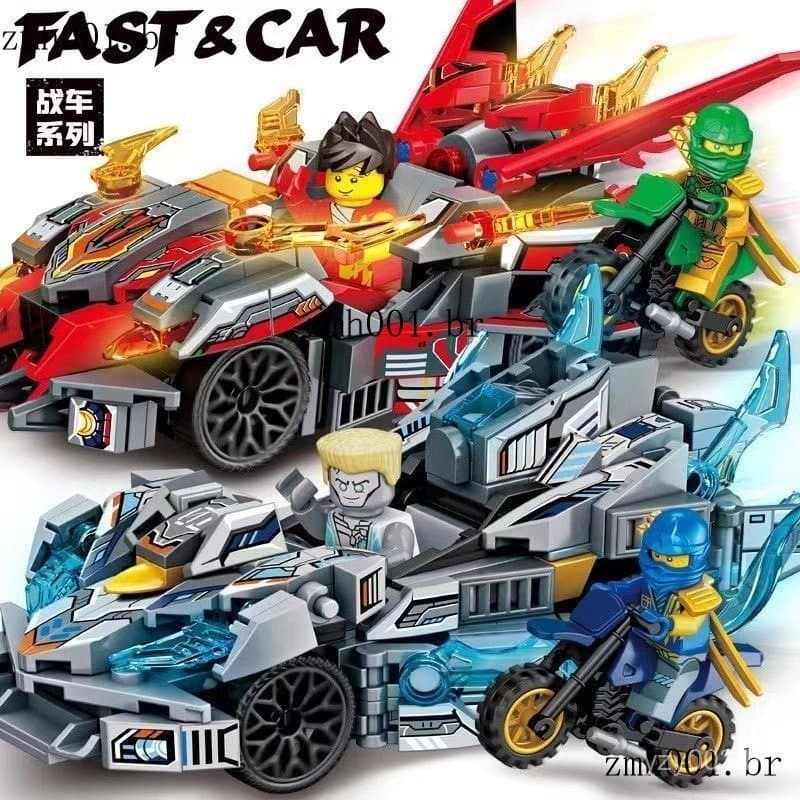 Blocos de Montar Compatíveis com Modelo de Corrida Lamborghini, Brinquedos Educativos para Crianças, Lego Ninjago