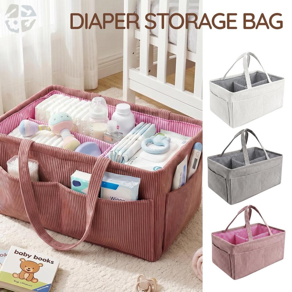 Caddy De Fraldas De Bebê , Armazenamento De Berçário Com Compartimento E Alça , Cesta De Limpeza Para Recém-Nascidos Men
