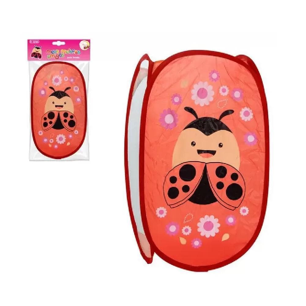 CESTO ORGANIZADOR ROUPA SUJA BRINQUEDOS INFANTIL TELADO MULTIUSO QUARTO BANHEIRO LAVANDERIA JOANINHA