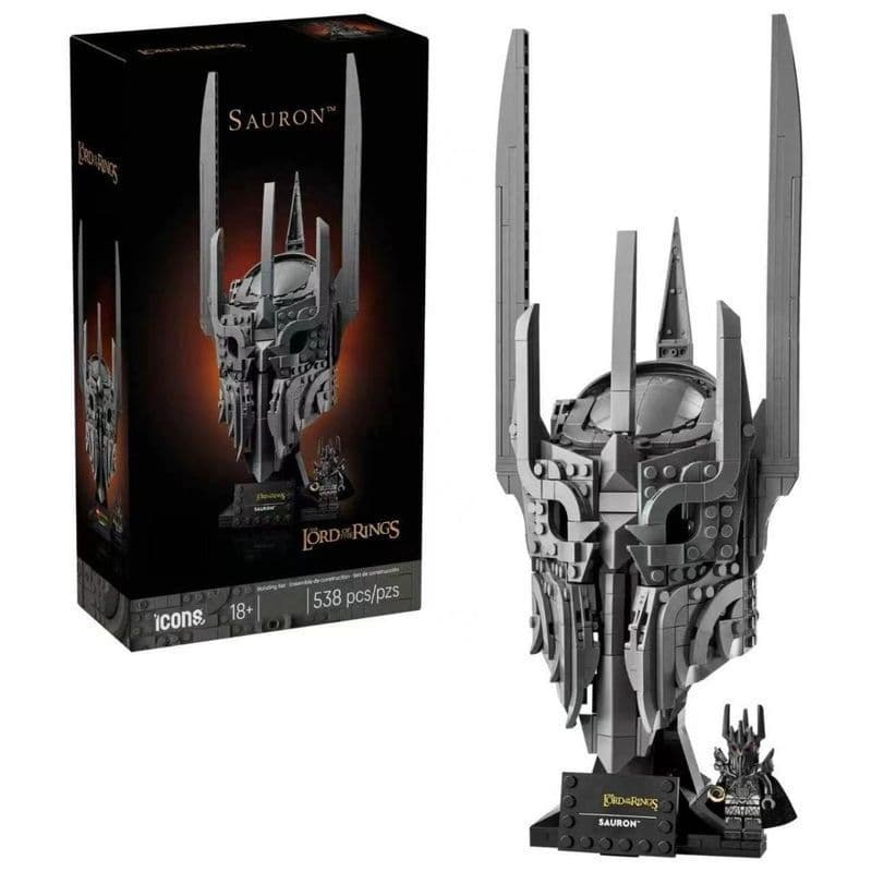 Blocos de Montar Lego ICONS Ring King: Capacete do Sauron, Brinquedo Educativo de Construção, Coleção de Presentes