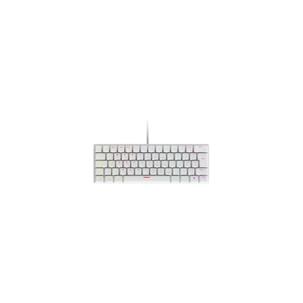 Teclado Mecânico Gamer 62 Teclas Switch Blue LED Rainbow Vinik Anihi White ANIHIWHBL ABNT2 USB