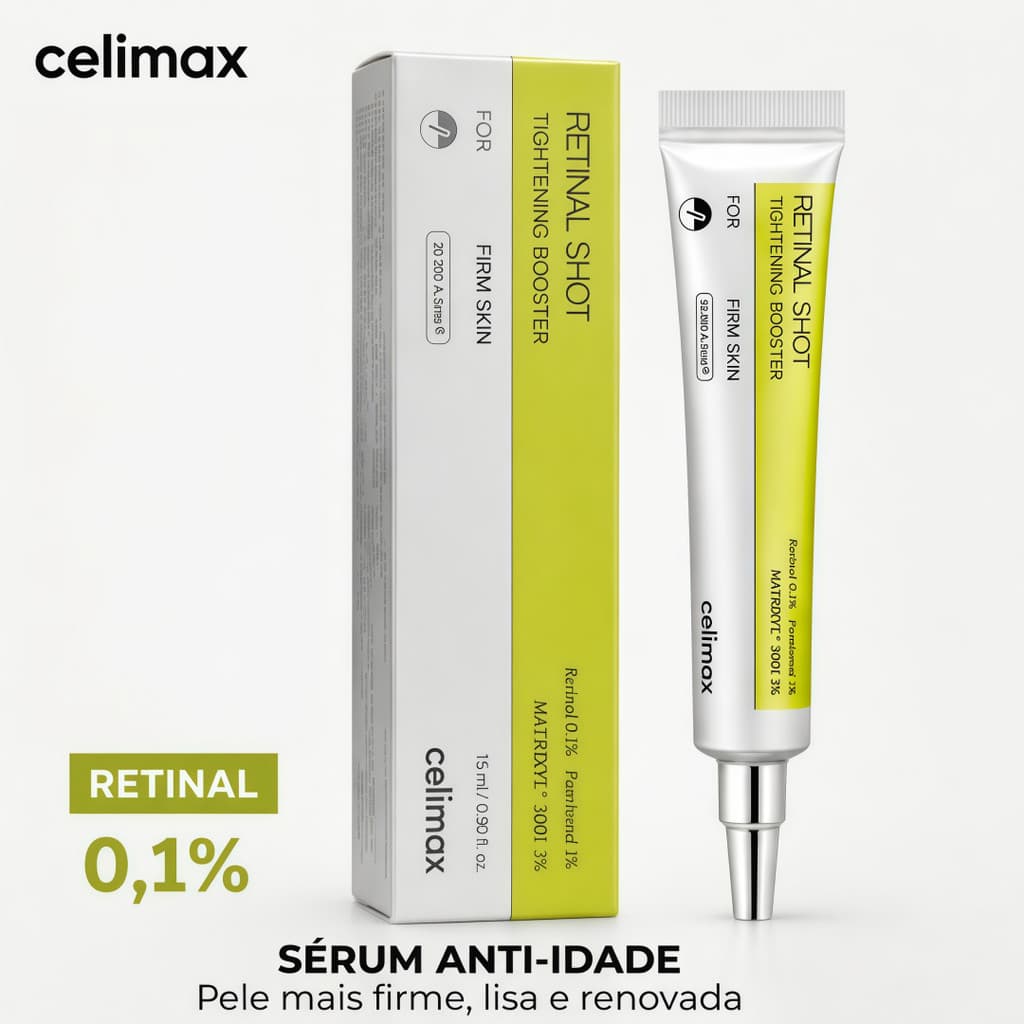 Celimax Retinal Shot 15ml Sérum Facial Coreano Retinal 0,1% Anti-idade Antirrugas Poros Firmeza