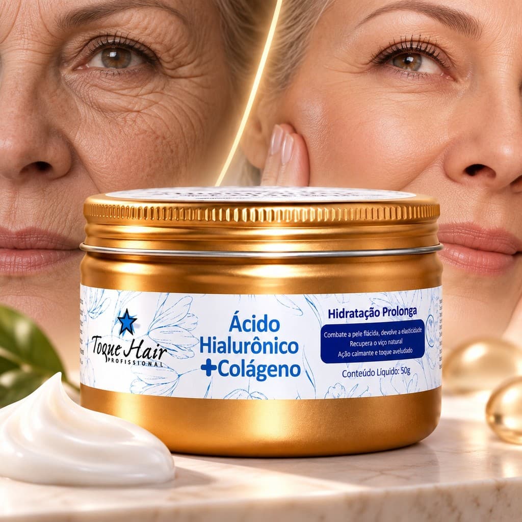 Antirrugas com Ácido Hialurônico + Colágeno 100g Creme de ação Hidratante renovação da Pele Anti-idade