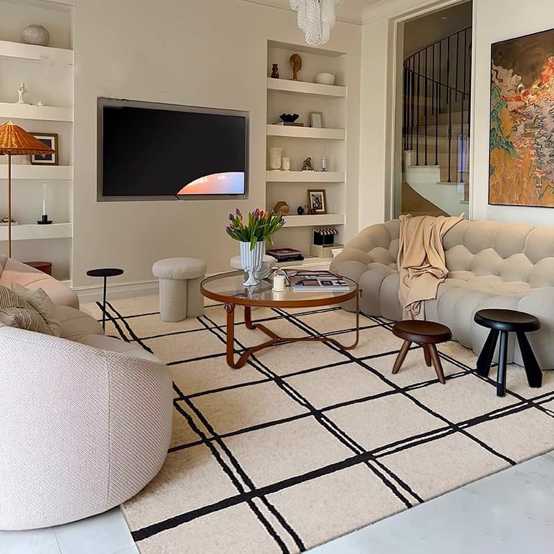 Ins estilo imitação de caxemira tapete sala de estar quarto resfriamento antiderrapante tapete outono inverno sofá mesa 