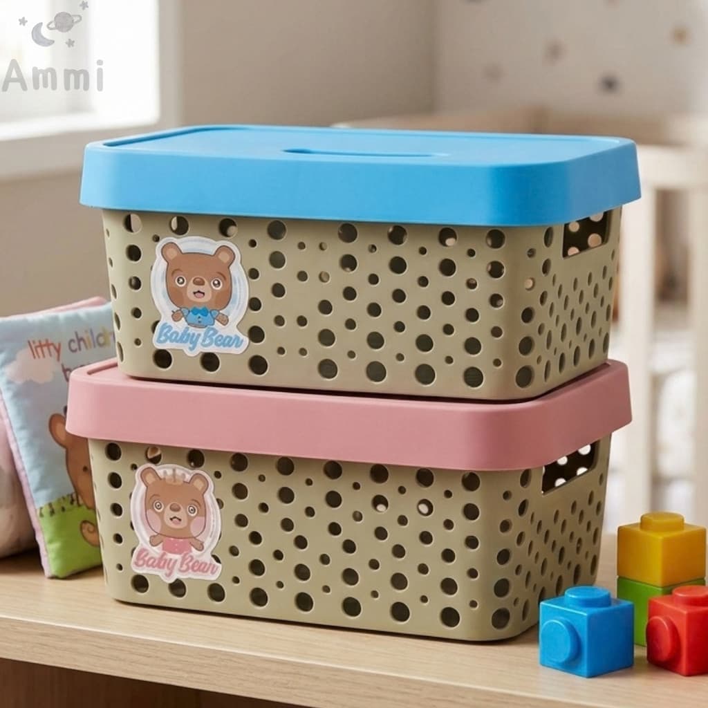 Kit 2 Cestos Organizadores 4,5L Caixa Organizadora Multiuso 26x19x12cm Casa, Cozinha e Banheiro