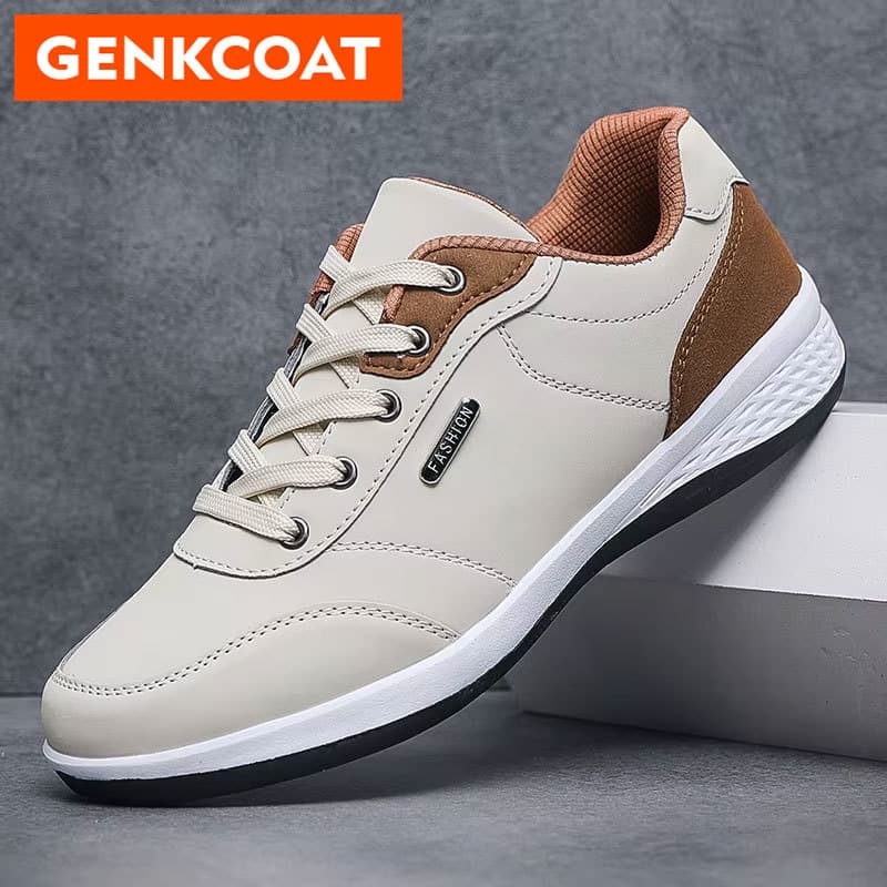 Tamanho 39-48 Tênis Masculino Couro Impermeável Confortável Caminhada Lazer Calçado Antiderrapante Para Homem