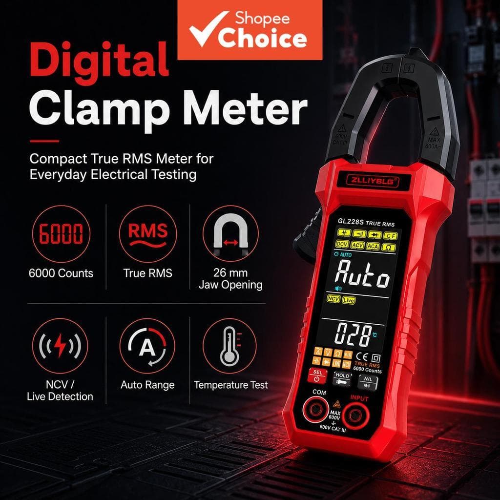 Um Conjunto GL228S True RMS Medidor De Braçadeira Digital 600A AC Corrente Multímetro Faixa Automática NCV Testador Fio