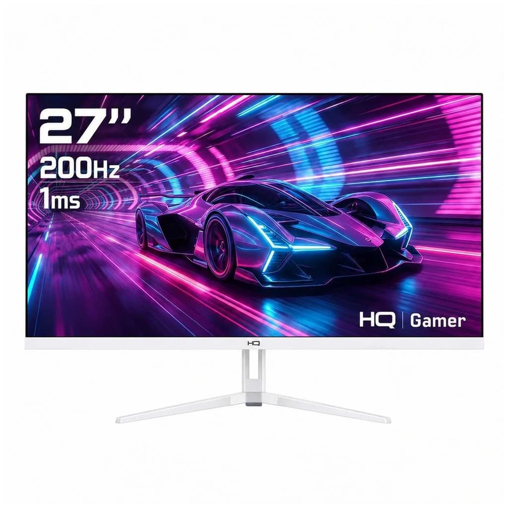Monitor Gamer HQ, 27 Pol, IPS, Full HD, 1ms, 200Hz, HDMI/DP/P2, Branco, HQW27C200