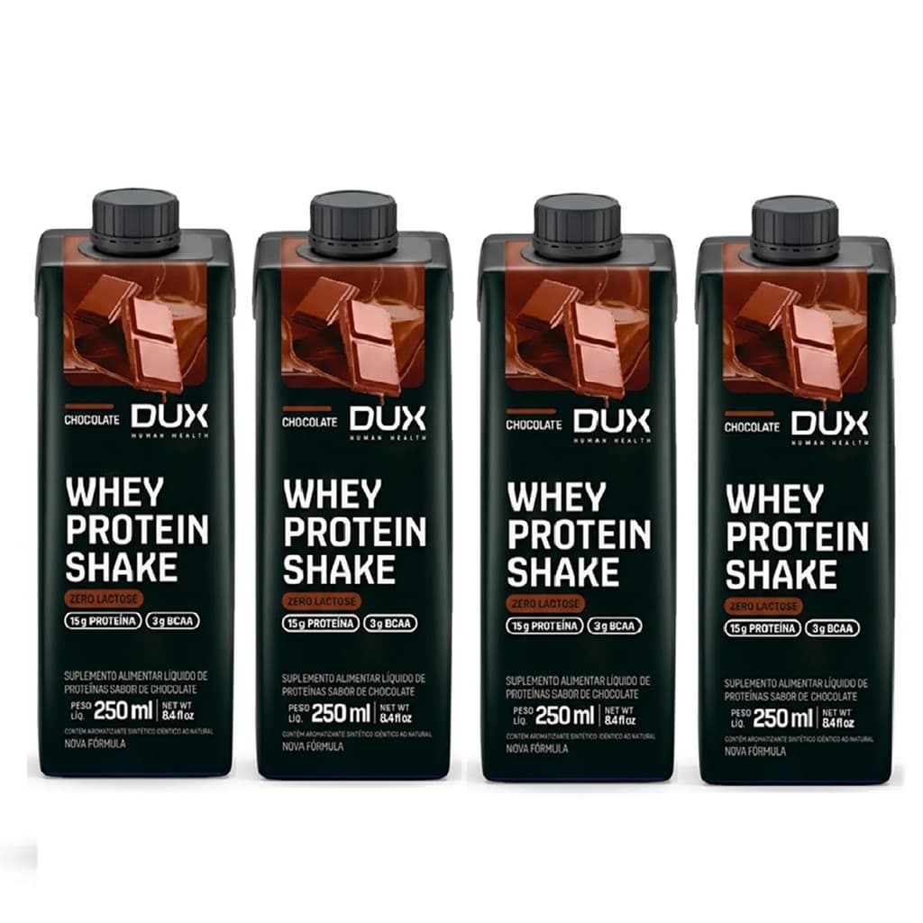 Whey Protein Shake Kit 4X 250ml Chocolate DUX