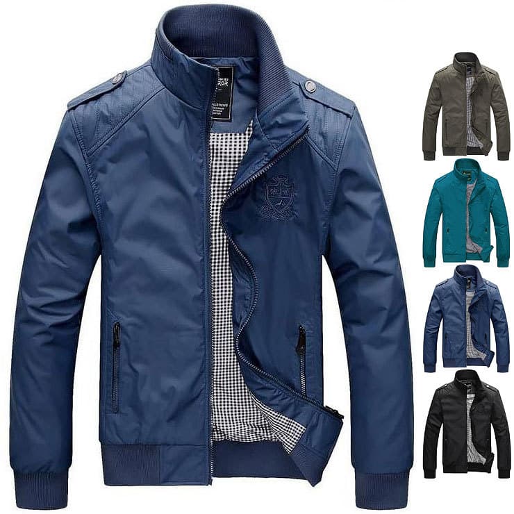 Jaquetas masculinas primavera novo estilo jaquetas dragona masculinas na moda bordado coreano Casual gola alta jaqueta