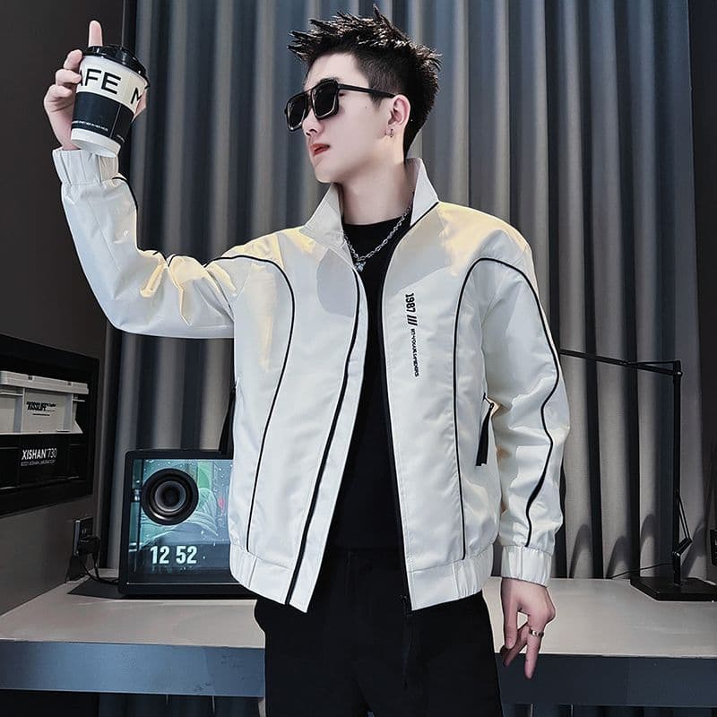Design sentimento High-End jaqueta masculina primavera outono na moda Casual bordado jaqueta 2025 novo estilo masculino 