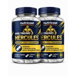 2 Pré-Treino Hercules I 60 Cápsulas Energia e Foco 500mg I Suplemento Natural