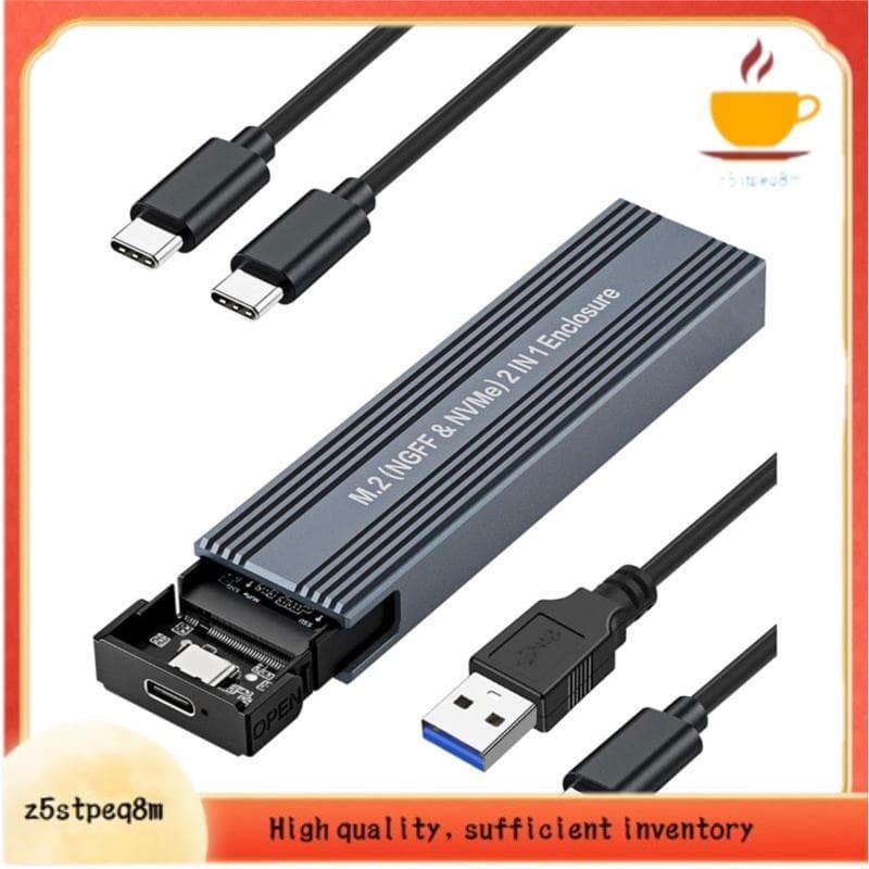 Adaptador De Gabinete SSD M . 2 NVMe SATA , Externo De Unidade De Estado Sólido PCI-E USB 3.2 10Gbps Para SSDs 2242 2260