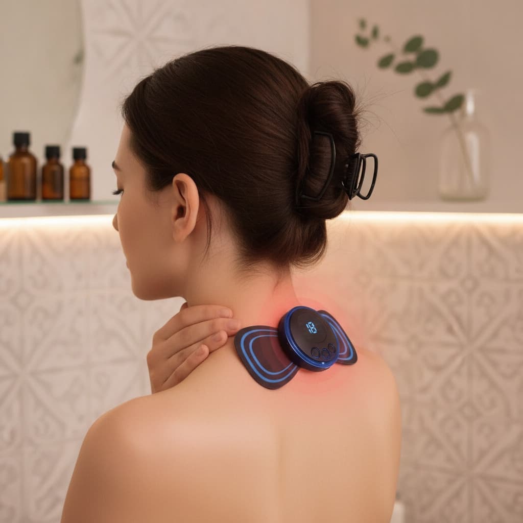 Massageador Corporal Portátil Recarregável EMS Eletroterapia Alívio Muscular Pescoço Perna Bivo
