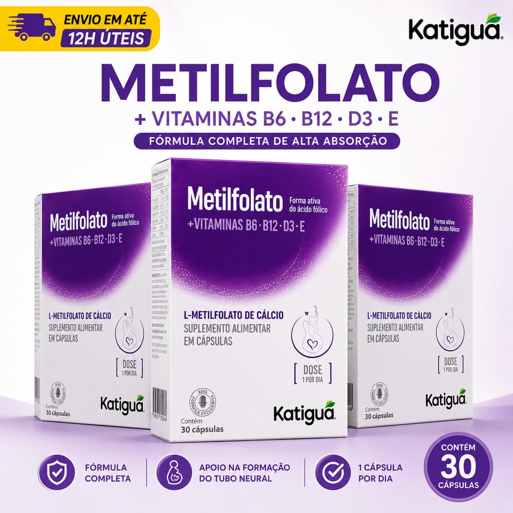 Metilfolato Ácido Fólico Vitamina B6 B12 D3 E Cápsulas Suplemento