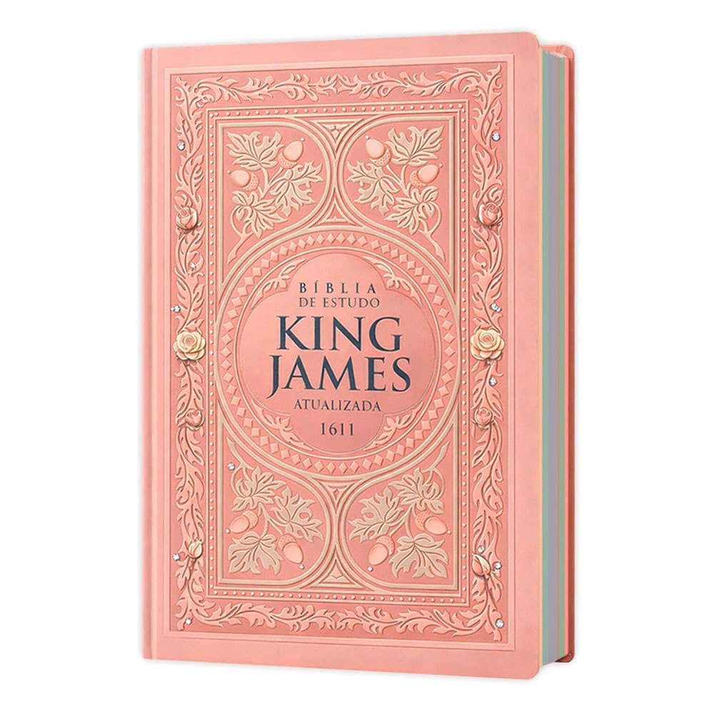 Bíblia Sagrada De Estudo King James 1611 - Vintage Rosê - Capa Dura - 30x20cm