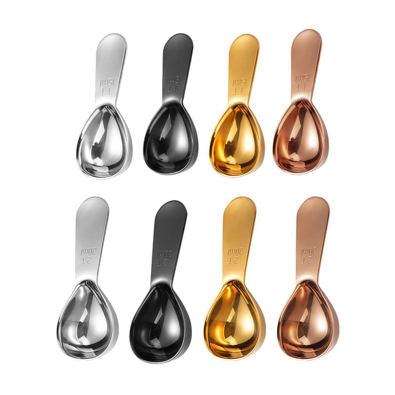 Colher medidora de café em aço inoxidável 30ml, colher medidora de chá, café em grão, colher de cabo curto para leite em