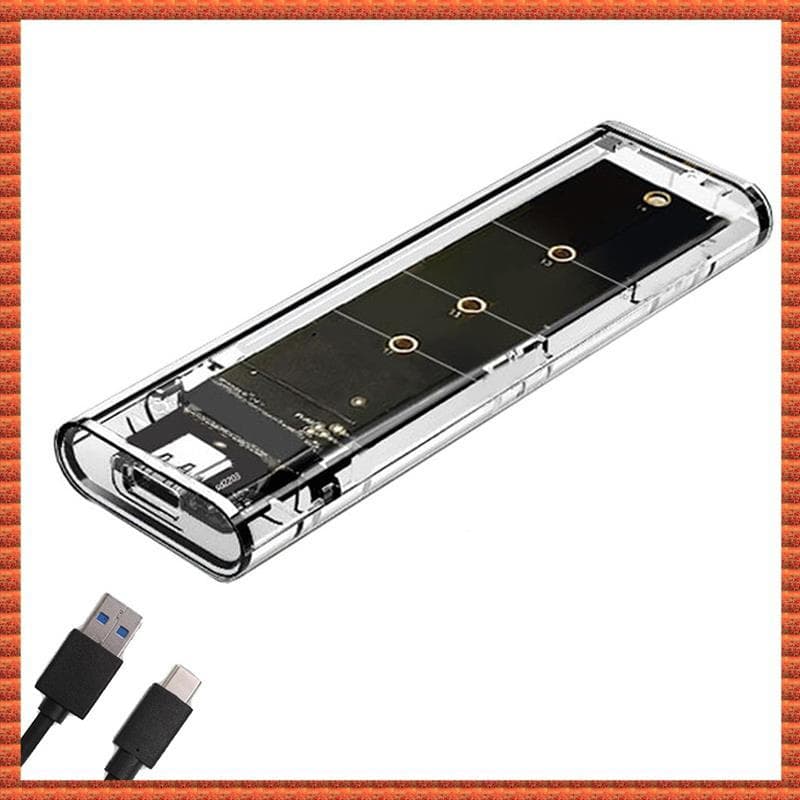 (Zac) M . 2 NGFF SATA Protocolo Duplo SSD Case Transparente USB Tipo C 10Gbps PCI-E M2 Gabinete Externo Caixa De Disco R
