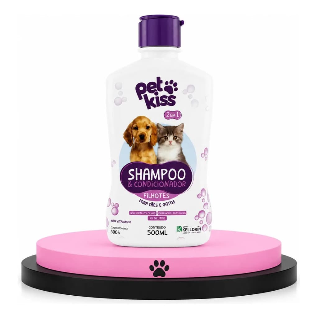 2x Shampoo Para Filhotes 500ml Ph Neutro Pet Kiss