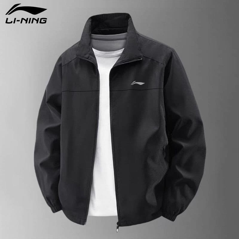 Li Ning blusão masculino 2026 primavera outono novo estilo zíper gola jaqueta masculina simples solto Casual jaqueta à p