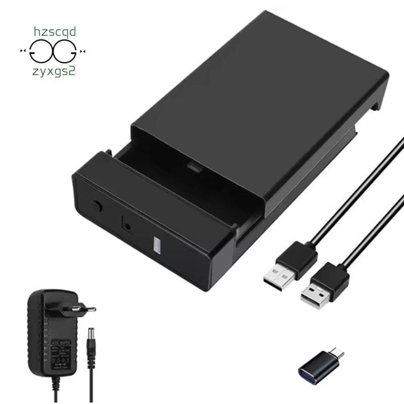 Gabinete De Disco Rígido Externo HDD Caso Para SATA 2.5 3.5 Polegada SSD Caixa USB 3.0 Adaptador Plugue Da Ue OA