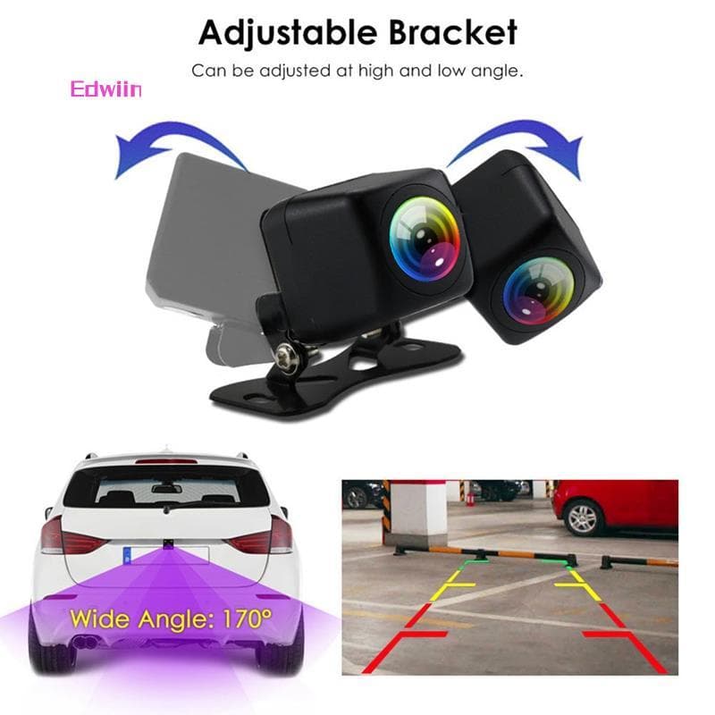 [edwiin77] Câmera De Visão Traseira Universal AHD 1080P Ré Para Carro Noturna À Prova D'água