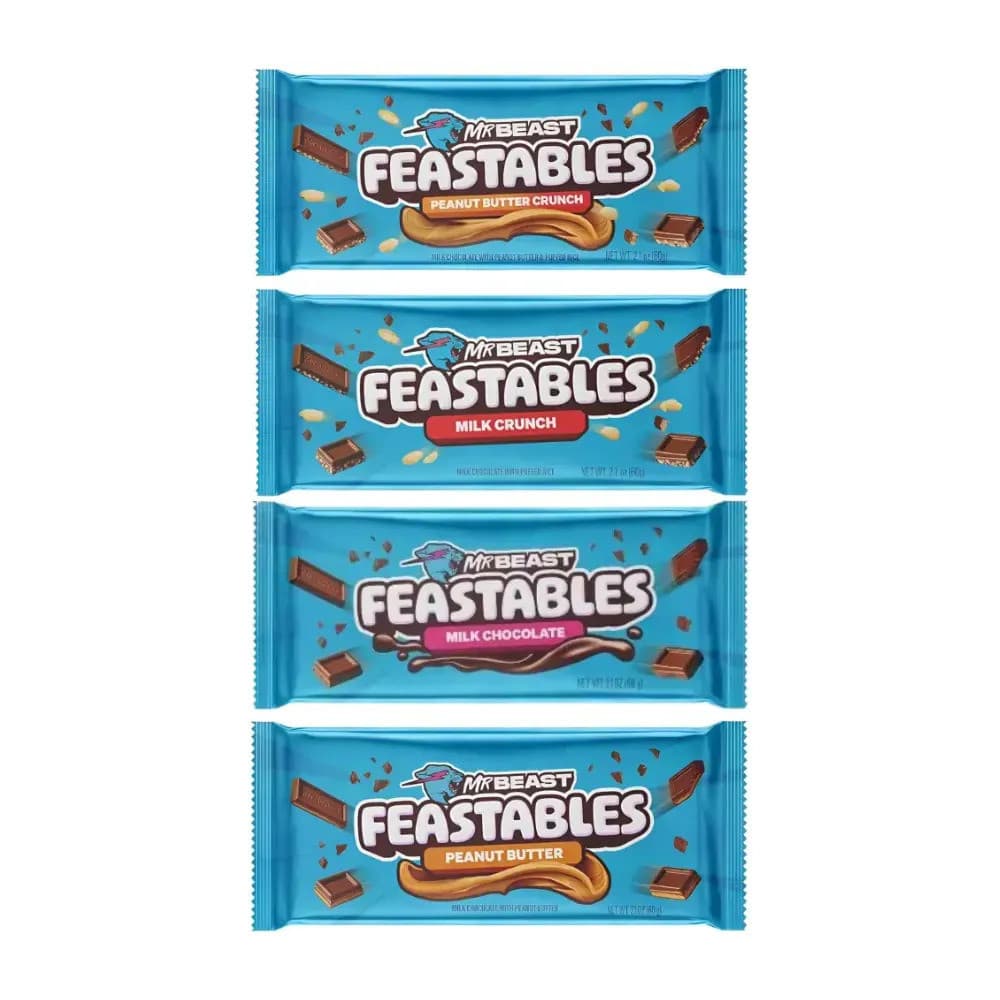 Chocolate Mrbeast Feastables Kit 4 Barras 60g Importado Eua