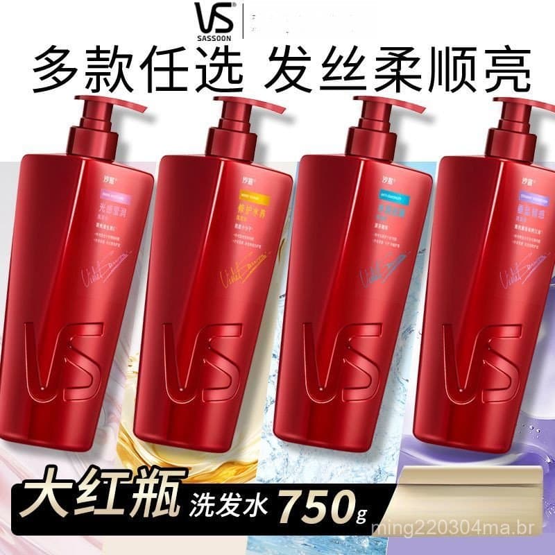 Shampoo Reparador e Nutritivo VS Sassoon Big Red Bottle, Shampoo Hidratante Anticaspa, Shampoo Suavizante e Sedoso, Sham