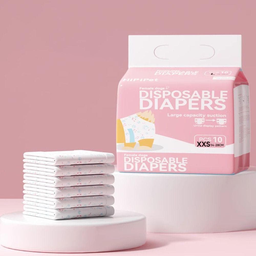 10 Calças Menstruais Do Cão Dos Pces , Fraldas Descartáveis Animal De Estimação Da Grande Capacidade Absorção Super , À 