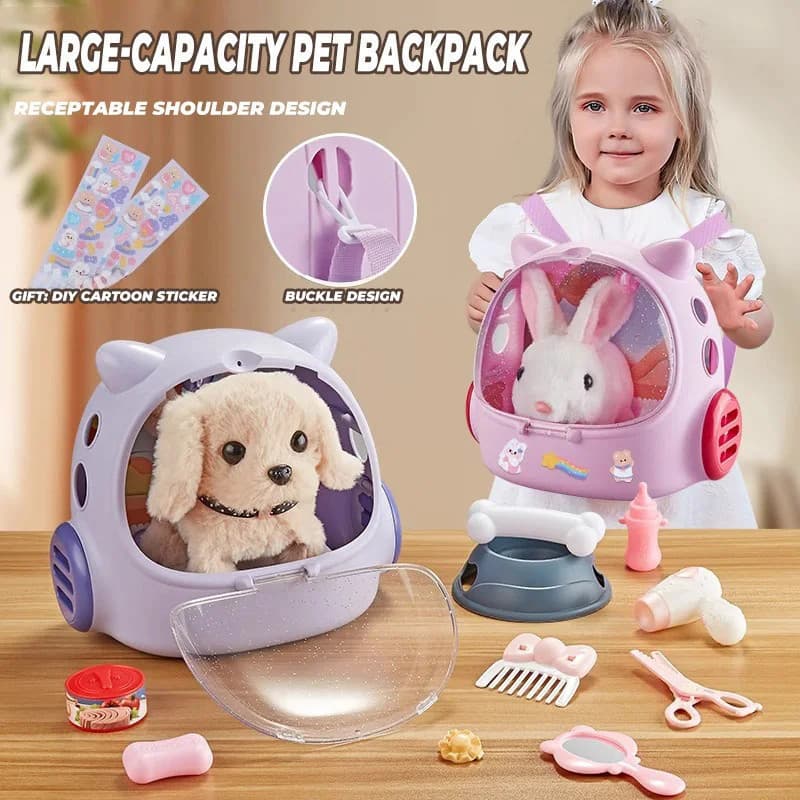 Robô Cão Brinquedos Para Meninas 3-8 Anos De Idade Realista Filhote De Cachorro Brinquedo Em Azul E Prata Presente De Ap