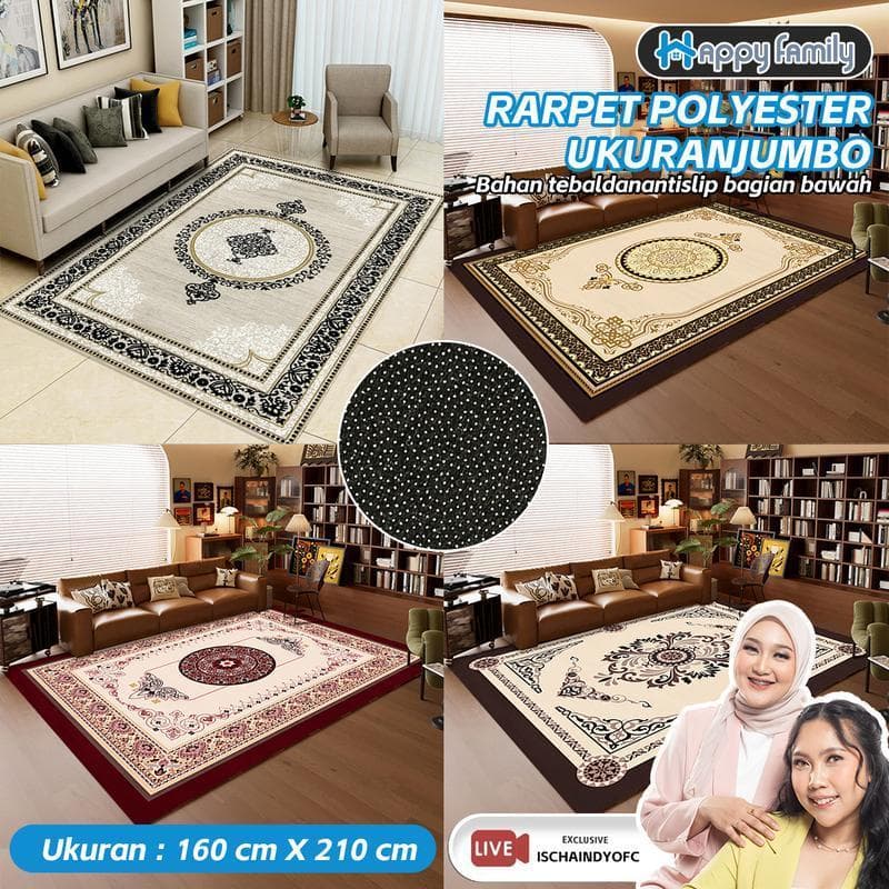 [Novo produto] Tapete de imitação de caxemira estilo europeu, sala de estar, cheio de tapete antiderrapante, sofá, mesa 