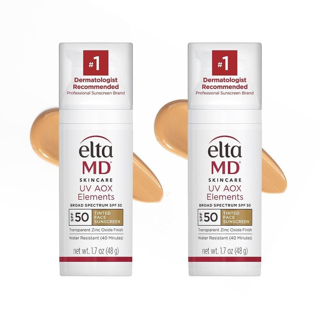 Protetor solar facial com pigmento EltaMD UV AOX Elements, FPS 50, protetor solar mineral com pigmento 100% para pele se