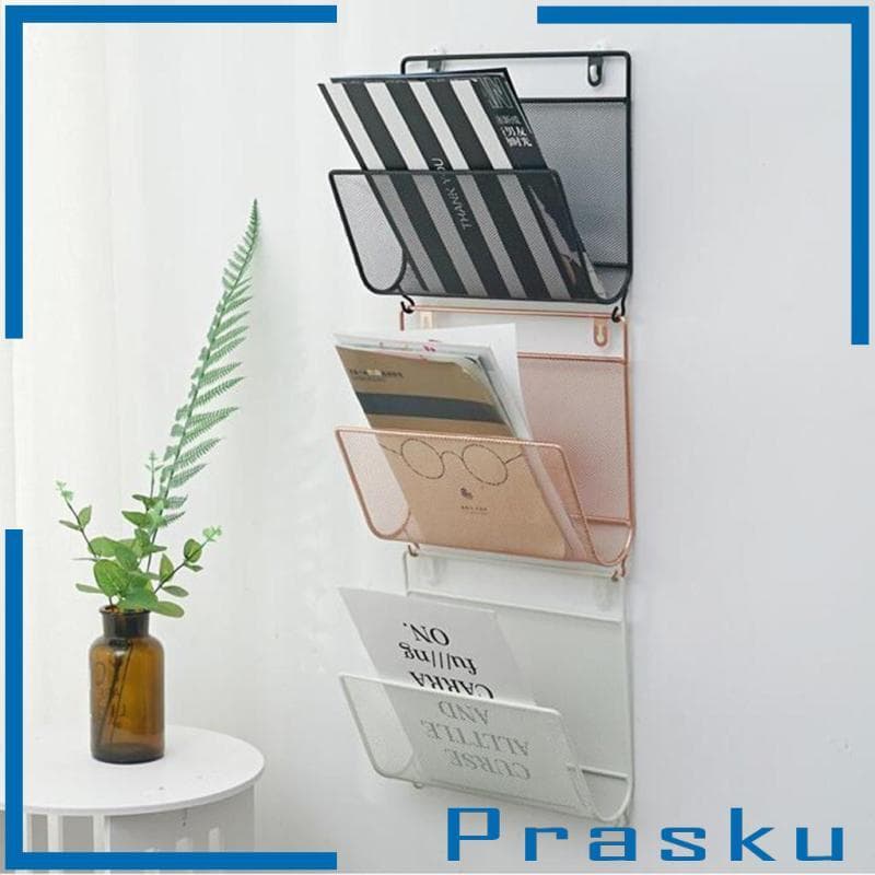 [Prasku] Rack De Arame De Ferro , Cesta De Jornal , Organizador De Armazenamento De Suporte De Prateleira De Parede , Mo