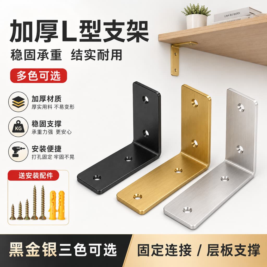 Suporte triangular de aço inoxidável sem perfuração, suporte de prateleira de parede, ângulo reto, suporte fixo, suporte