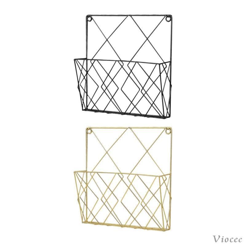 [Viocee] Suporte Montado Na Parede Rack De Arquivo Prateleira De Minimalista De Folheto De Metal Para Sala De Espera , E