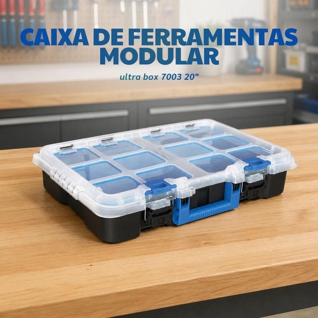 Caixa de Ferramentas Compartimento Modular Ultra Box 7003 20" Arqplast Preta
