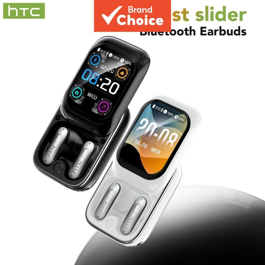 Fones de ouvido HTC NE48 – Fones de ouvido Bluetooth 6.0 com tradução de IA, tela sensível ao toque deslizante