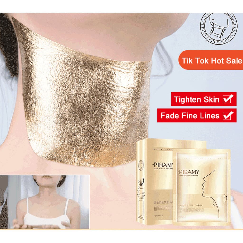 【Pele Rejuvenescedora】Máscara De Ouro Para Pescoço/Hidratação/Anti-Idade/Pele Lisa