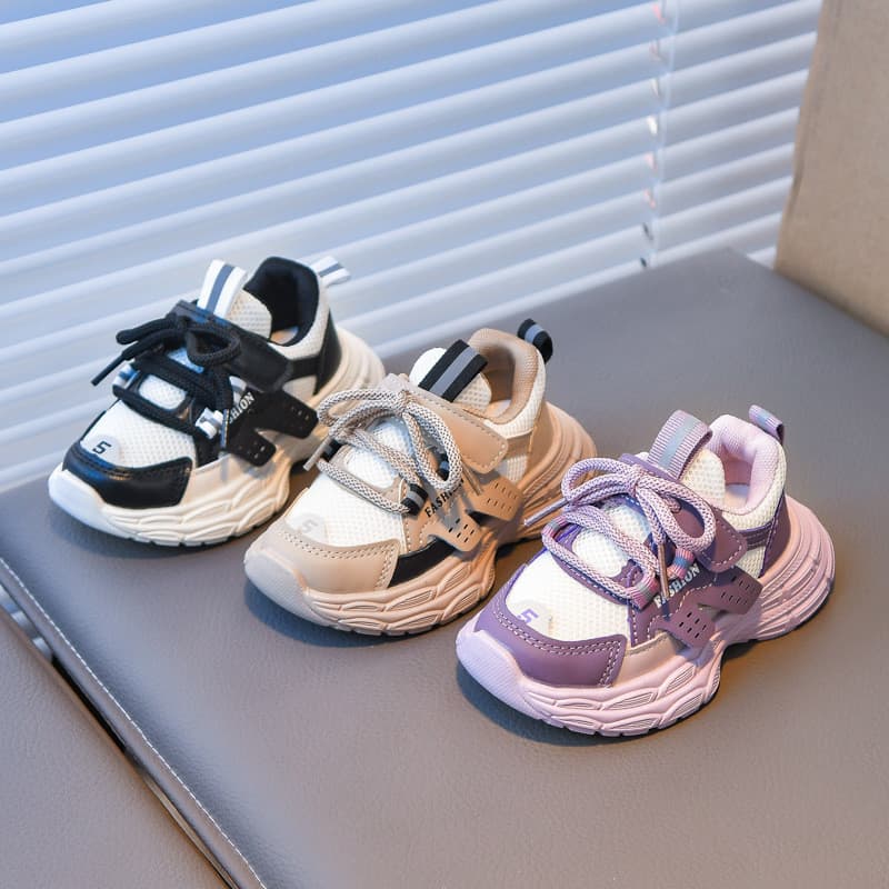 Novas Crianças Elegantes Sola Macia E Sapatos Confortáveis , Calçados Esportivos Para Meninas , Tênis De Corrida Casuais