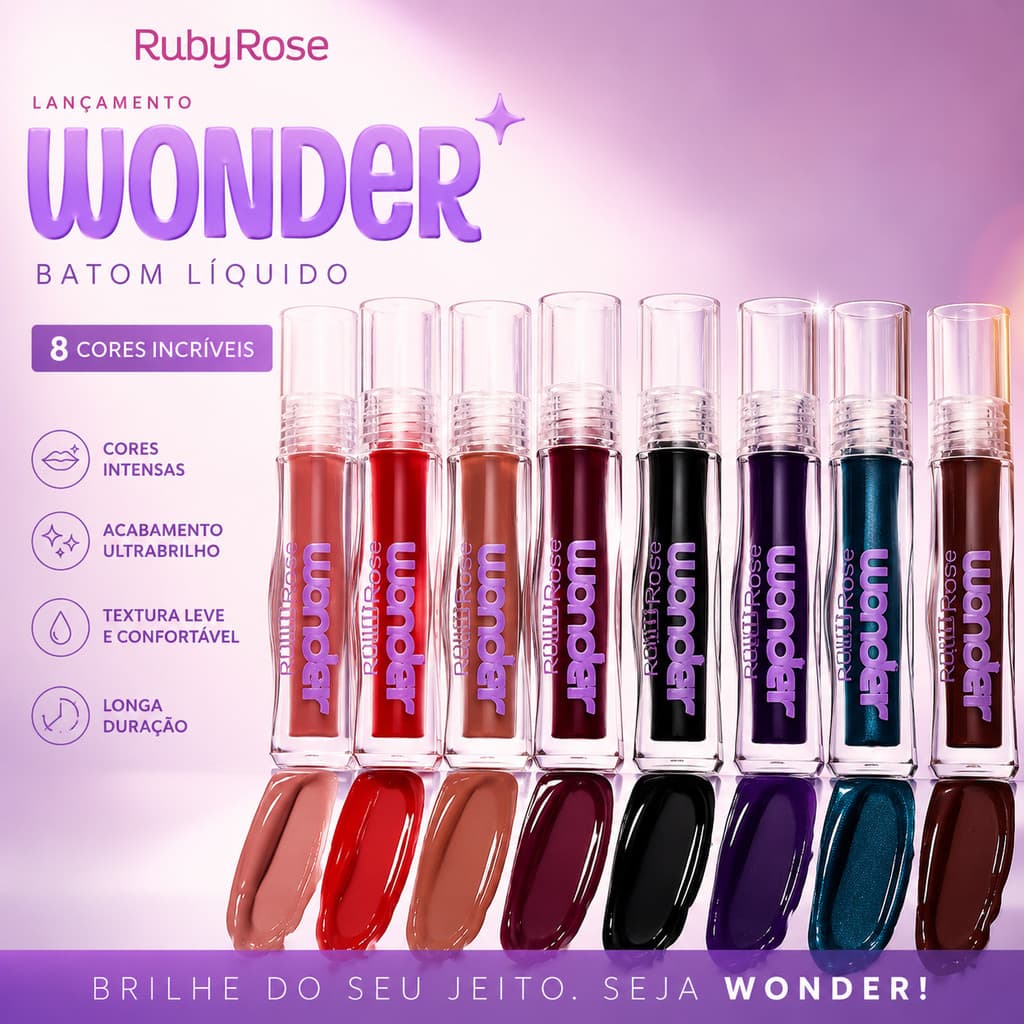 Lançamento! Batom Liquido Matte Wild Wonder Ruby Rose HBL6208