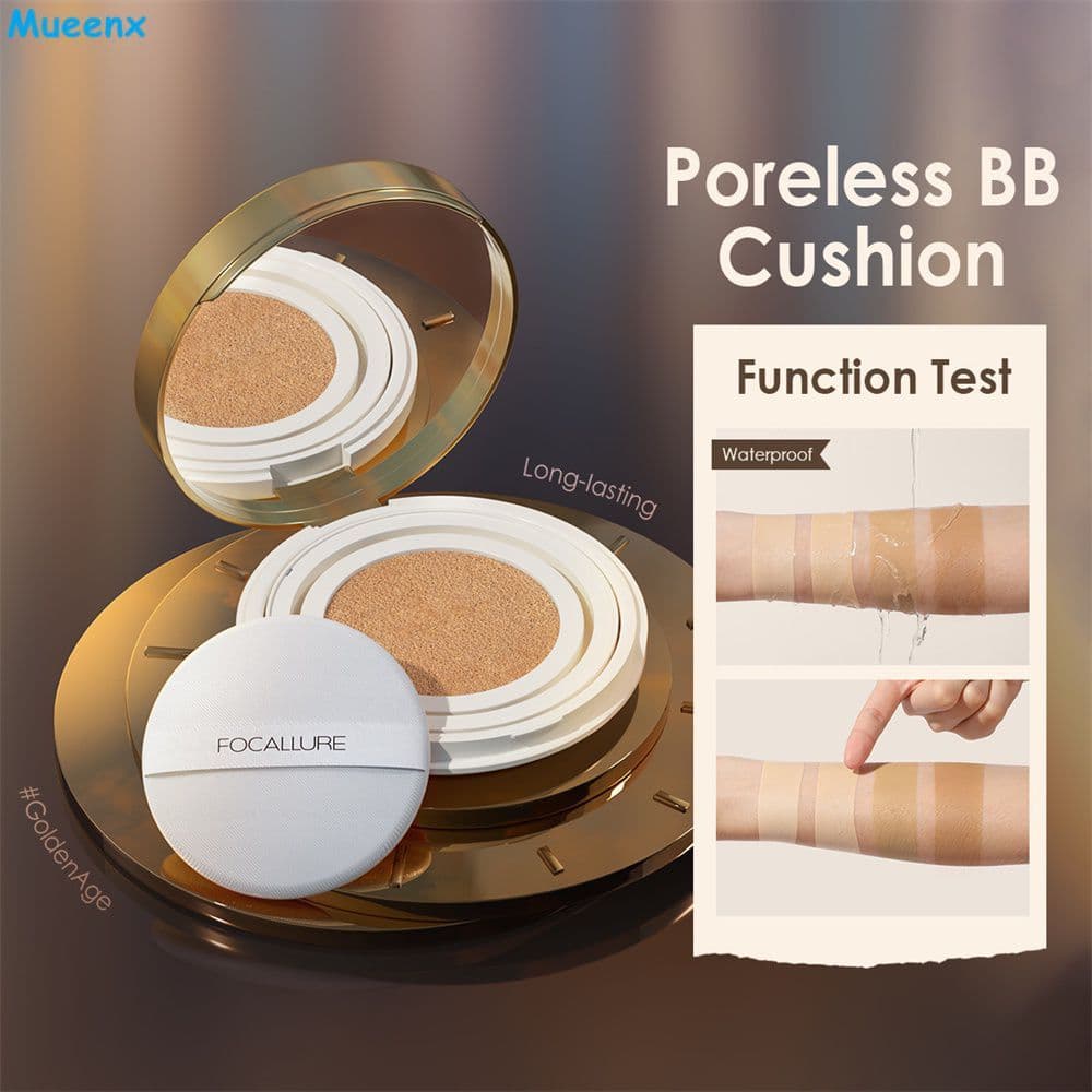 Base de Maquiagem Durável com Esponja Macia 12g, Base Líquida com Almofada de Ar, Hidratante e de Longa Duração, 7