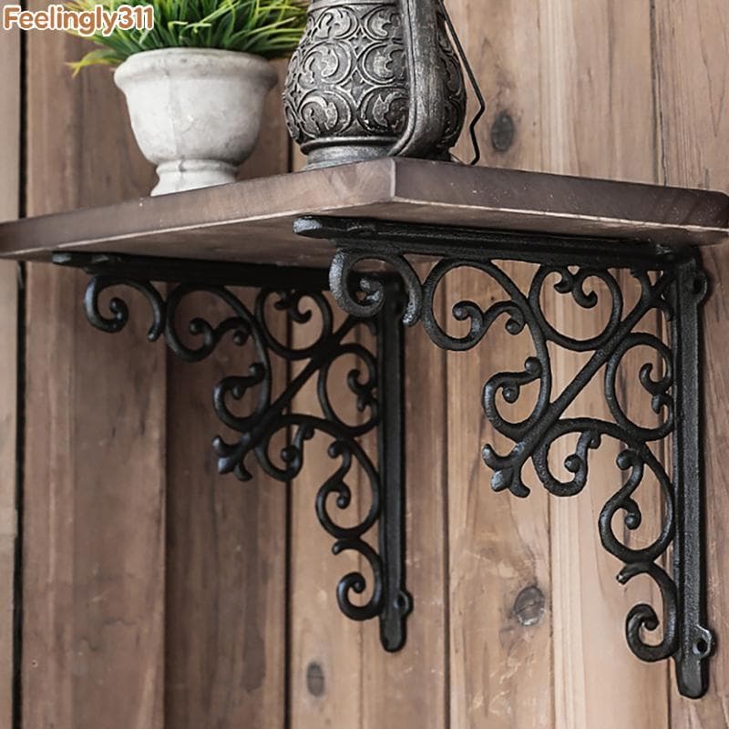 FEELI Suporte De Prateleira De Parede Triangular De Ferro Fundido Vintage À Prova De Ferrugem E Resistente Para Decoraçã