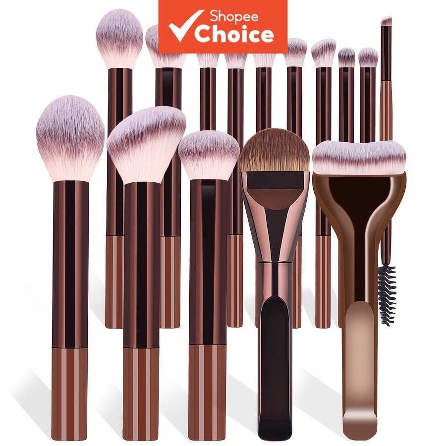 15 peças, conjunto de pincéis finos para base e detalhes dos olhos, para líquidos, cremes, pós e corretivos