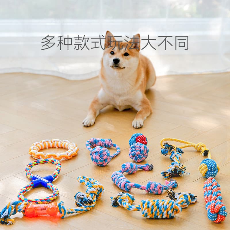 Brinquedo para cachorro molar nó Tug-of-guerra brinquedo filhote de cachorro puxar mordida corda brinquedo molar vara al