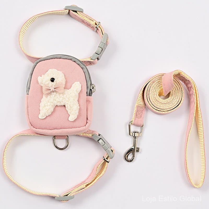 Coleira e guia de costas para animais de estimação, para uso externo, para cães e gatos de pequeno porte, coleira de pei