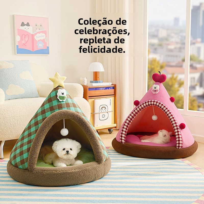 🔹Sucesso de Vendas🔹Casinha para Cães, Casa Fechada para Gatos, Uso em Todas as Estações, Casinha Segura para Teddy e Bi