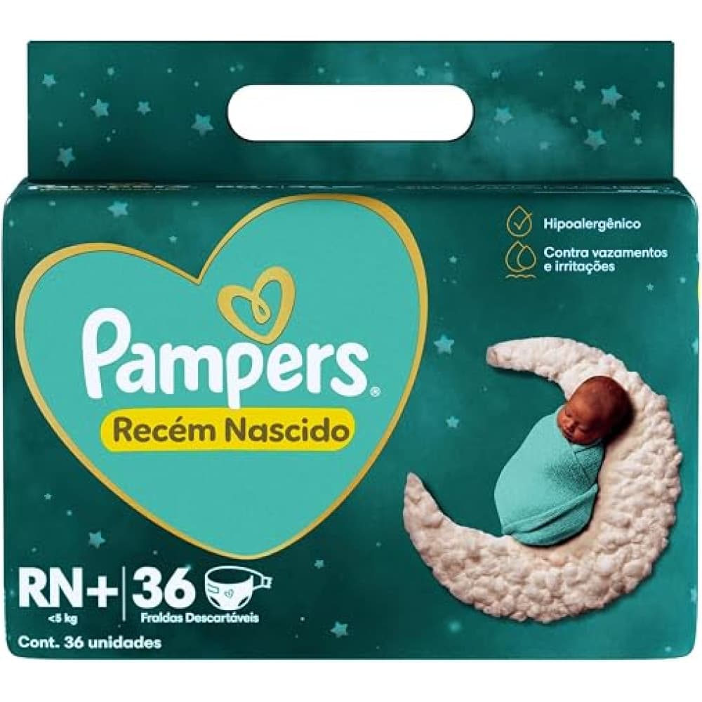 Fralda Pampers Recém Nascido Rn+ com 36 Unidades