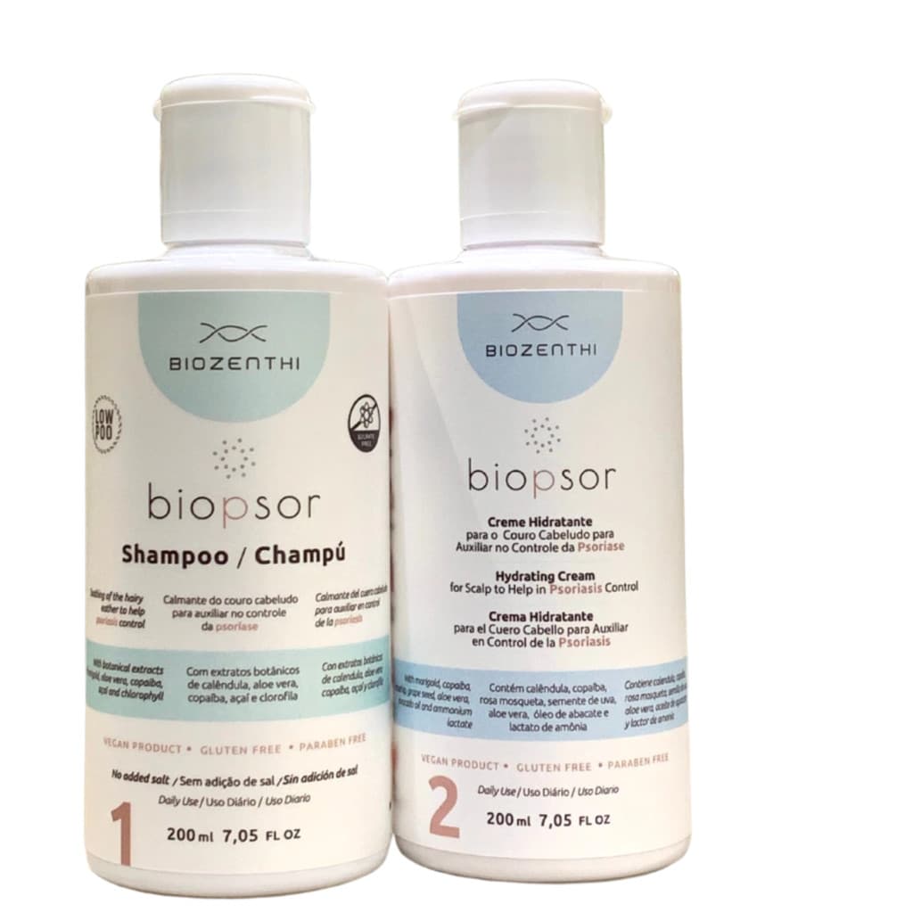 Kit Biopsor Controle da Psoríase Shampoo e Creme Hidratante Biozenthi