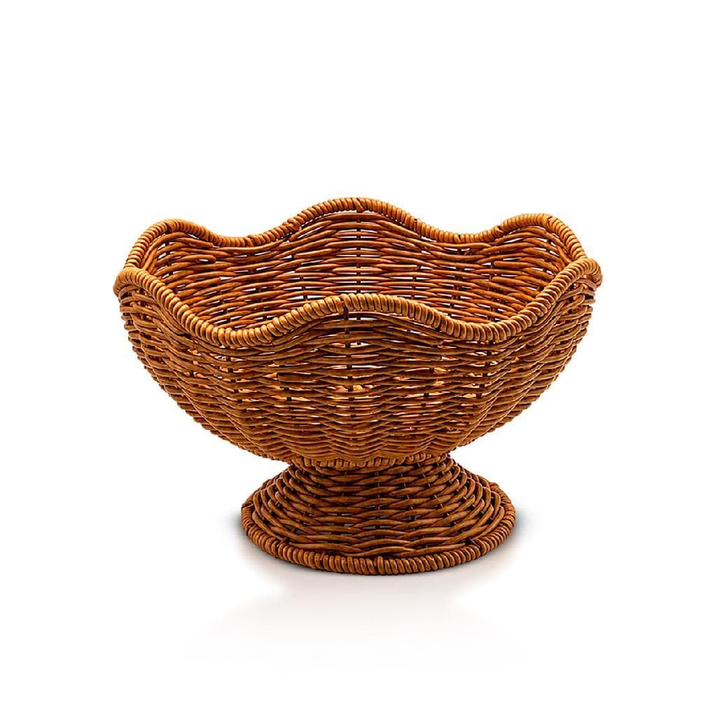 Fruteira Cesto Mesa Organizador Cozinha Casa Multiuso Pé Rattan Centro Pedestal